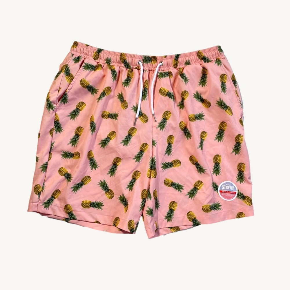 Mosmann Australia NWT Pink & Pineapple Swim Shorts with Pockets Size Extra Large